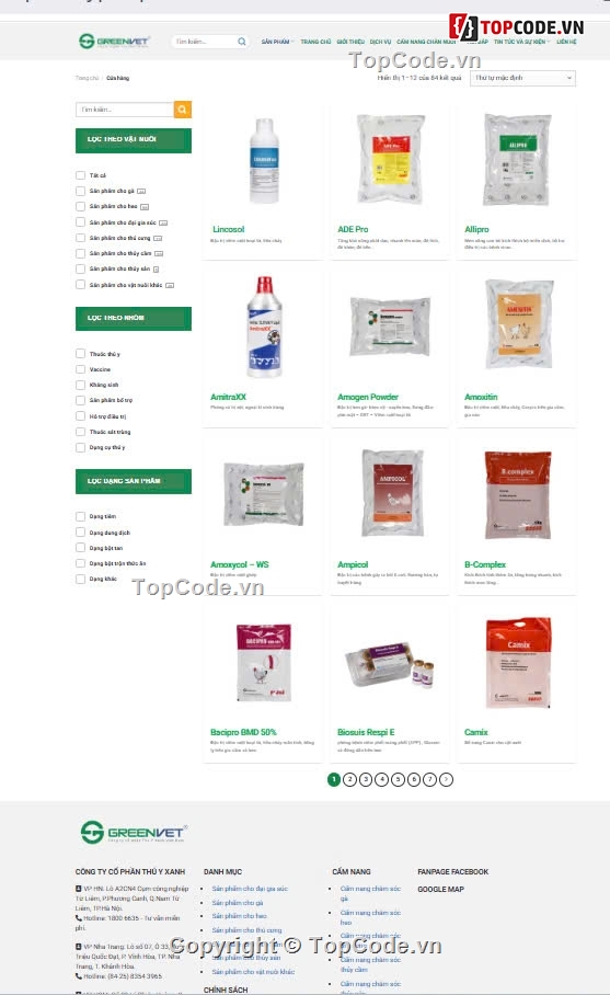 thú y,dịch vụ thú y,thú y xanh,Sharecode Website dịch vụ sản phẩm thú y xanh giá